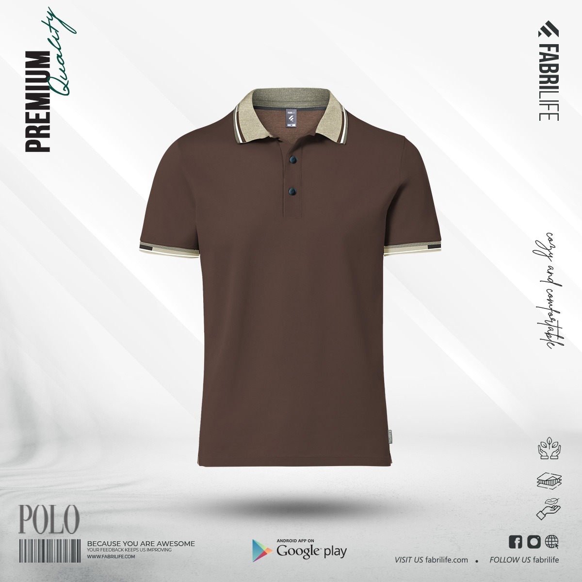 Premium Designer Edition Double PK Cotton Polo - Woodlight